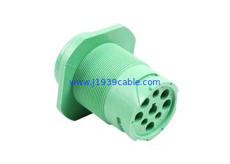 Green Threaded Type 2 Amphenol 9 Pin J1939 Male Plug Connector with 9 Pins