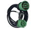 Green Deutsch 9 Pin J1939 Female to HD15P Male and J1939 Male Split Y Cable