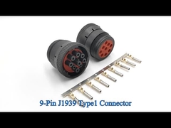 J1939 Τύπος 1 Μαύρο Γύρω Deutsch 9 Pin Connector Plug HD16-9-1939S