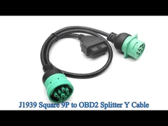 J1939 9 Pin to OBD 2 OBD2 16 Pin Splitter Y Cable 9Pin Spliter Wire Harness για φορτηγά GPS