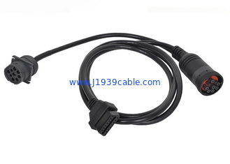 Deutsch 9-Pin J1939 Female to OBDII Female and 9-Pin Male CAN Bus Y Cable