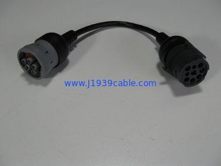 Black Type 1 J1939 Deutsch 9-Pin Male to 6-Pin J1708 Female Cable