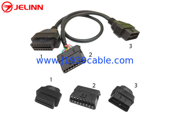 Universal OBD2 J1962 OBDII OBD 2 Splitter Spliter Y Cable With Multi Mounting Brackets for All Car Makes