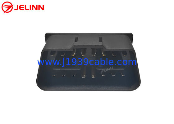 OBD2 OBDII J1962 Male Connector Plug 16 Pin With Right Angle 90 Degree Pins Gold Plating