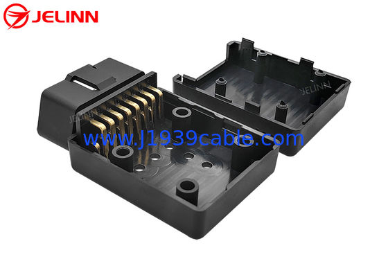 OBD2 Plastic Case OBD 2 Housing OBDII Cover and Male Plug With 90 Degree Right Angle Pin