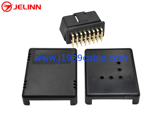 OBD2 Plastic Case OBD 2 Housing OBDII Cover and Male Plug With 90 Degree Right Angle Pin