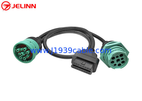 J1939 9 Πιν 9 Πιν συνδετήρας με νήμα στο καλώδιο OBD 2 OBDII 16 Πιν 16 Πιν Splitter Y