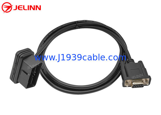 J1962 Δικαίωμα ακροβολής OBD 2 OBD2 16 πιν προς RS232 DB9 καλώδιο συνδέσμου