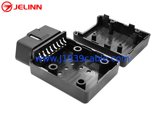 Οικισμός θήκης OBD 2 Θήκη OBD2 και αρσενικός σύνδεσμος με καμπυλωτή καρφίτσα