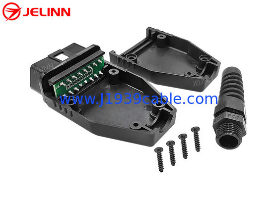 Περίφραξη OBD2 OBDII με τον αρσενικούς συνδετήρα J1962 OBD2 και το σωλήνα καλωδίων