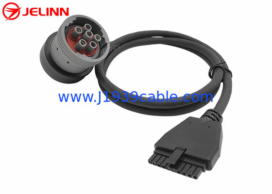 PT30 Καλώδιο συσκευής ELD 6 Pin J1939 Καλώδιο για ηλεκτρονική συσκευή καταγραφής τροφίμων βαρέα φορτηγά στη Βόρεια Αμερική
